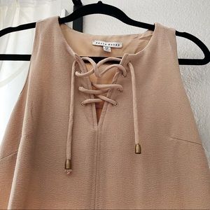 Beige Nice Thick Material Tie Up Dress